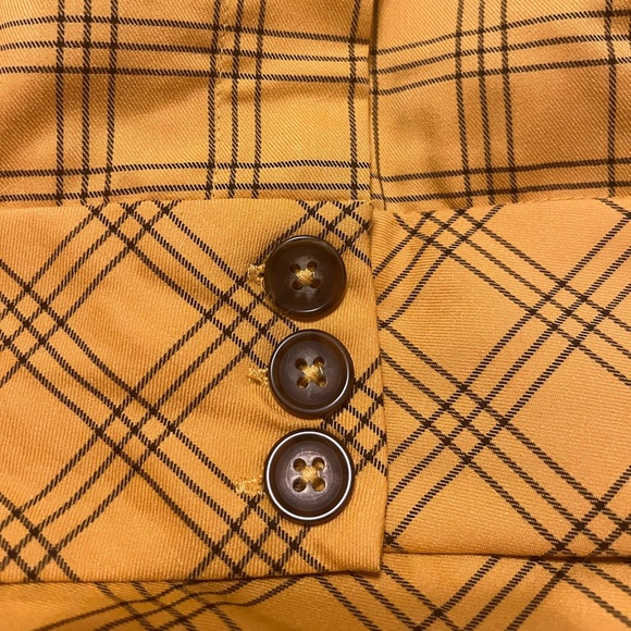 NWT Wild Fable Yellow & Brown Plaid Flare Pants - Picture 3 of 4